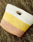 Sayan Raffia Tote Bag, in Yellow & Beige - My Pampered Life Seattle