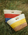Sayan Raffia Tote Bag, in Yellow & Beige
