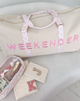 Weekender Oversized Canvas Duffel - Pink Toile - My Pampered Life Seattle