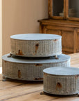 Park Hill | Vintage-Style Round Tinwork Display Platforms, Set of 3