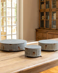 Park Hill | Vintage-Style Round Tinwork Display Platforms, Set of 3