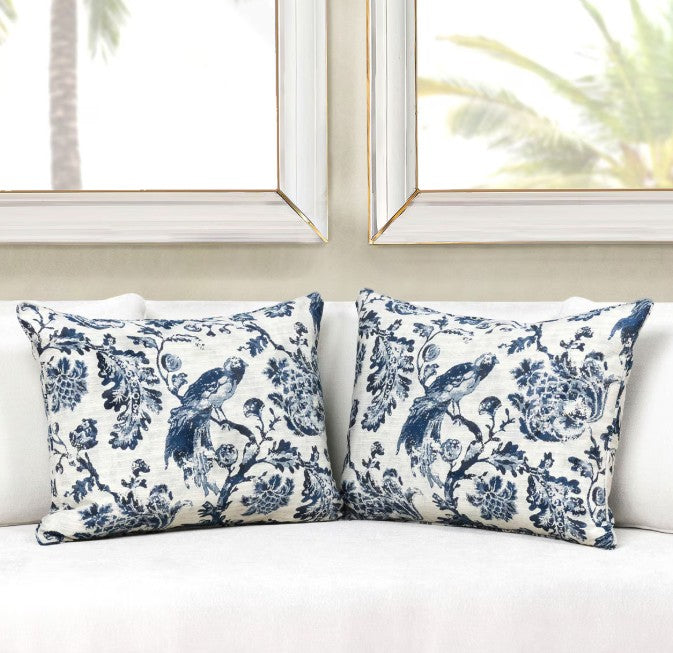 Park Hill |Estate Pillows, Bluebird Toile, Set of 2