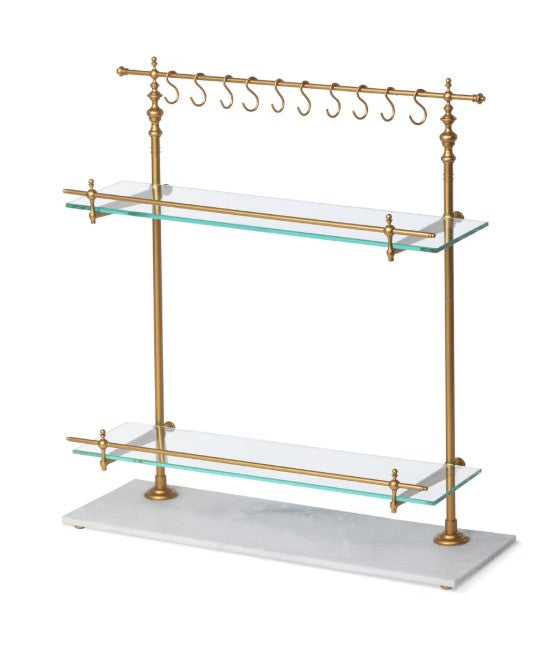 Park Hill |White Marble and Brass Bistro Rack