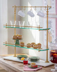 Park Hill |White Marble and Brass Bistro Rack