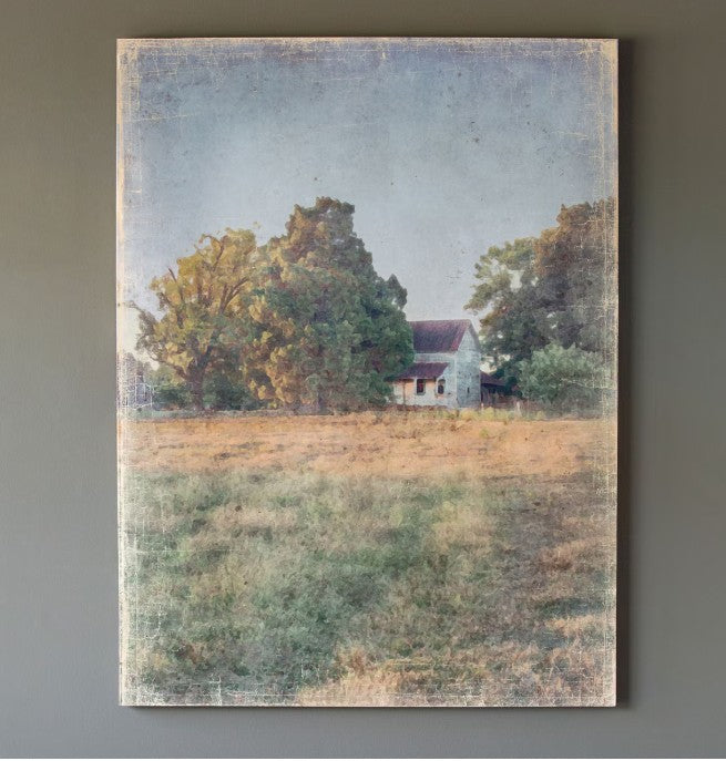 Park Hill | Distressed Watercolor Homestead Print On Canvas