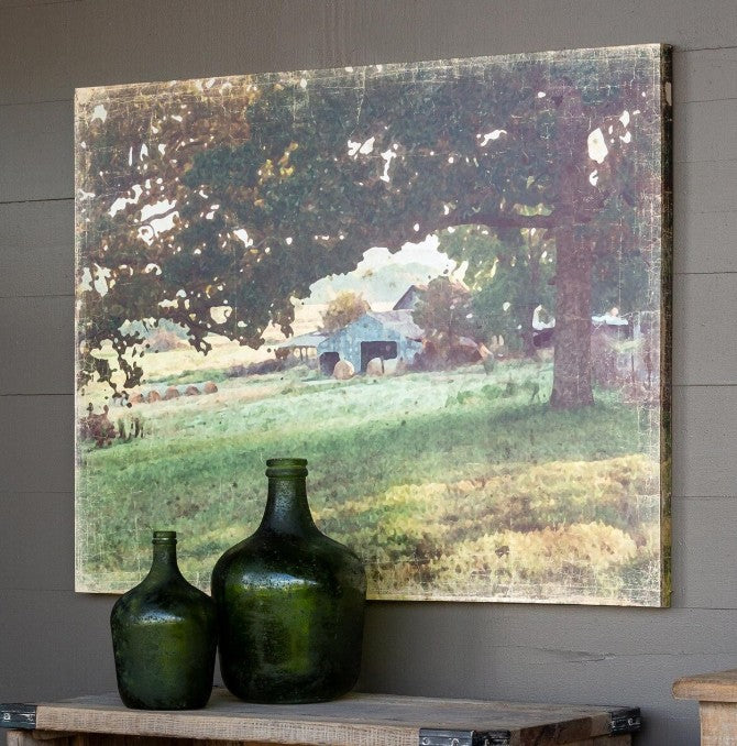 Park Hill | Distressed Watercolor Barn Print On Canvas