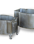 Park Hill | Handsome Footed Metal Planter, Set of 2 - My Pampered Life Seattle