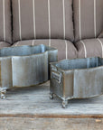 Park Hill | Handsome Footed Metal Planter, Set of 2 - My Pampered Life Seattle