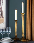 Park Hill | Cast Aluminum Geometric Candlesticks, Set of 2