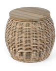 Park Hill | Rattan Side Table with Wood Top