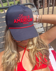Living the American Dream - Red and Navy Vintage Trucker Hat - My Pampered Life Seattle