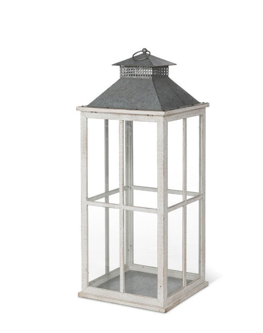 Park Hill | Coastal Whitewash Lantern, Large