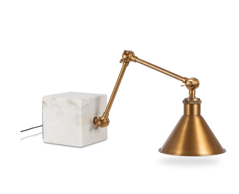 Park Hill | Marble and Brass Shelf Light, 28"