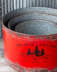 Park Hill | Antique Red Metal Tree Pots (Set of 3) - My Pampered Life Seattle