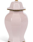 Park Hill Pink Hexagon Ceramic Jar with Gold Trim, Set of 2