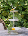 Park Hill Garden Bird Iron Tiered Plant Stand