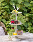 Park Hill Garden Bird Iron Tiered Plant Stand
