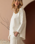 Fiona French Scuba Knit Pearl Hi-Low Top - My Pampered Life Seattle