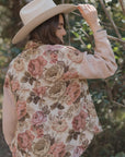 Floral Waffle Knit Patchwork Jacket