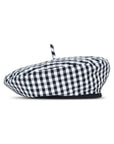 SIMONE Gingham Beret Hat In Black - My Pampered Life Seattle