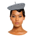 SIMONE Gingham Beret Hat In Black - My Pampered Life Seattle