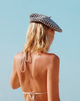 SIMONE Gingham Beret Hat In Black - My Pampered Life Seattle