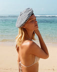 SIMONE Gingham Beret Hat In Black - My Pampered Life Seattle