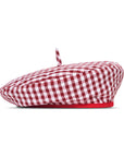 SIMONE Gingham Beret Hat In Red - My Pampered Life Seattle