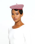 SIMONE Gingham Beret Hat In Red - My Pampered Life Seattle