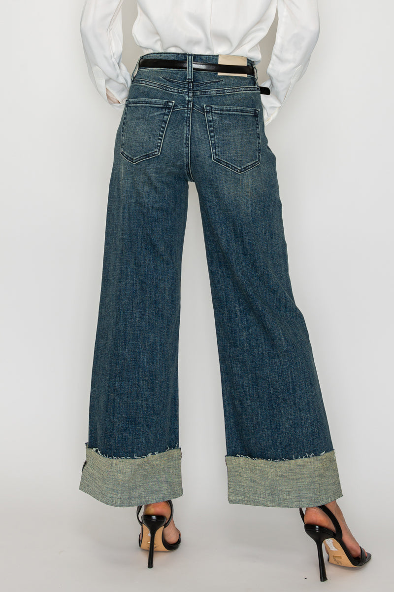 Artemis Vintage | Tummy Control High Rise Cuffed A Wide Leg Jeans JEANS