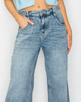 Artemis Vintage |Adjustable Waistband High Rise Baggy Wide Jeans - My Pampered Life Seattle