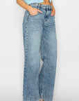 Artemis Vintage |Adjustable Waistband High Rise Baggy Wide Jeans - My Pampered Life Seattle
