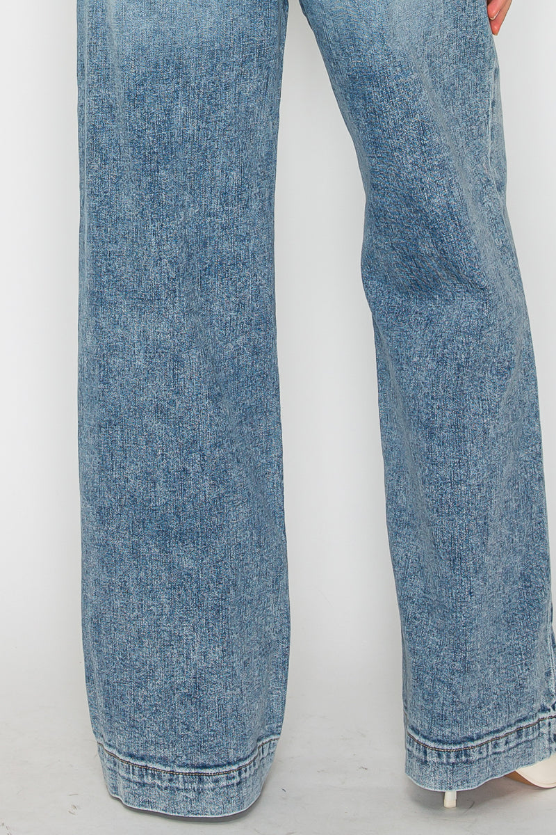 Artemis Vintage |Adjustable Waistband High Rise Baggy Wide Jeans
