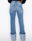 Artemis Vintage |ECO Friendly Seraphina Cuff Detailing Straight Leg Jeans - My Pampered Life Seattle