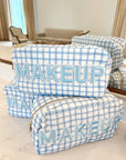 Makeup - Blue Trellis Nylon Large Bag - My Pampered Life Seattle