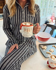 Black Stripe Bamboo Pajama Set - My Pampered Life Seattle