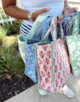 Quilted Block-Print Mini Tote Bag - My Pampered Life Seattle