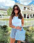 Quilted Block-Print Mini Tote Bag - My Pampered Life Seattle