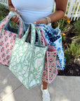 Quilted Block-Print Mini Tote Bag - My Pampered Life Seattle