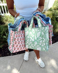 Quilted Block-Print Mini Tote Bag - My Pampered Life Seattle