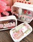 3 Bows Medium - Pink Toile