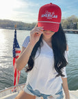 Living the American Dream - Red and Navy Vintage Trucker Hat - My Pampered Life Seattle