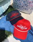 Living the American Dream - Red and Navy Vintage Trucker Hat - My Pampered Life Seattle