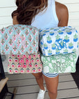 Quilted Block-Print Makeup Bag - My Pampered Life Seattle