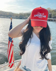 Living the American Dream - Red and Navy Vintage Trucker Hat - My Pampered Life Seattle