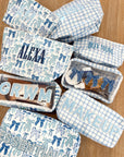 Makeup - Blue Trellis Nylon Large Bag - My Pampered Life Seattle