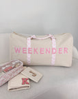 Weekender Oversized Canvas Duffel - Pink Toile - My Pampered Life Seattle