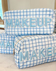 Makeup - Blue Trellis Nylon Large Bag - My Pampered Life Seattle