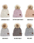C.C® Cozy Marled Pom Beanie