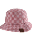 Checkered Pattern Terry Cloth C.C Bucket Hat KB004